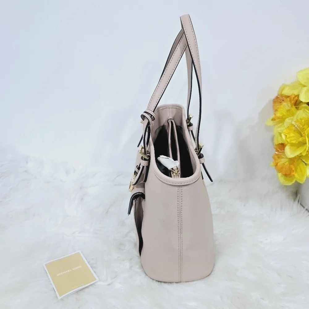 Michael Kors pink saffiano leather tote purse